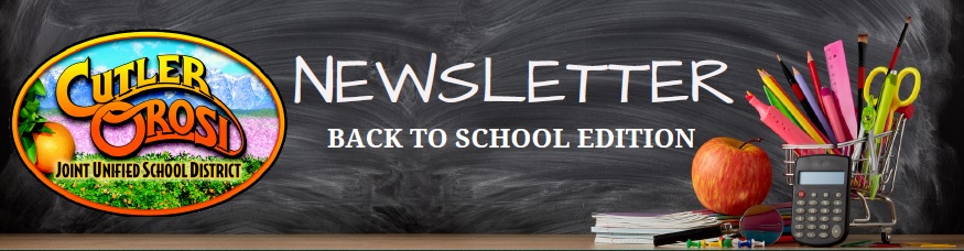 COJUSD Newsletter on blackboard and pencils